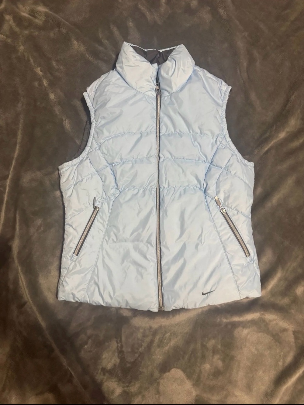 Nike Women's Pale Blue Quilted Puffer Vest